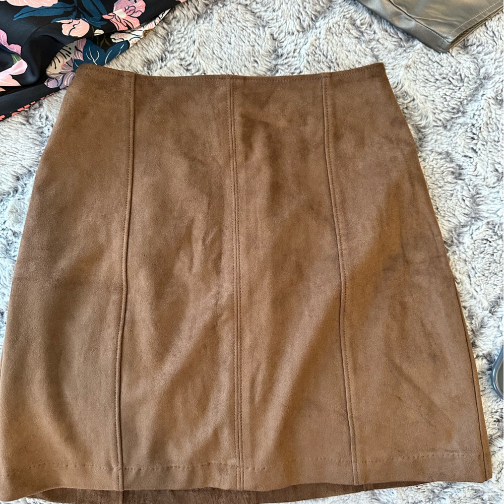 NWT Abercrombie & fitch brown vegan suede skirt size XS
